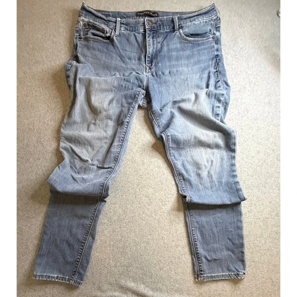 Express Jeans Mens Legging Mid Rise Light Wash Stretch Denim Jeans